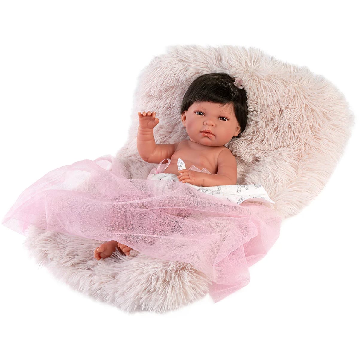 Muñeca Llorens Nica Recien Nacida Cojin Rosa 42 cm4