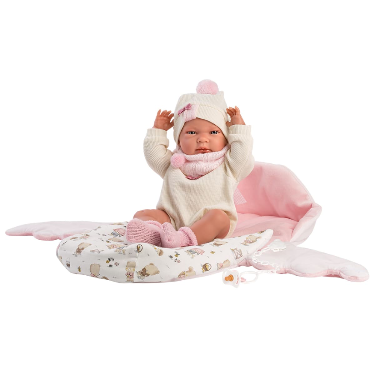 Muñeca Llorens Nica RN Saquito Rosa4