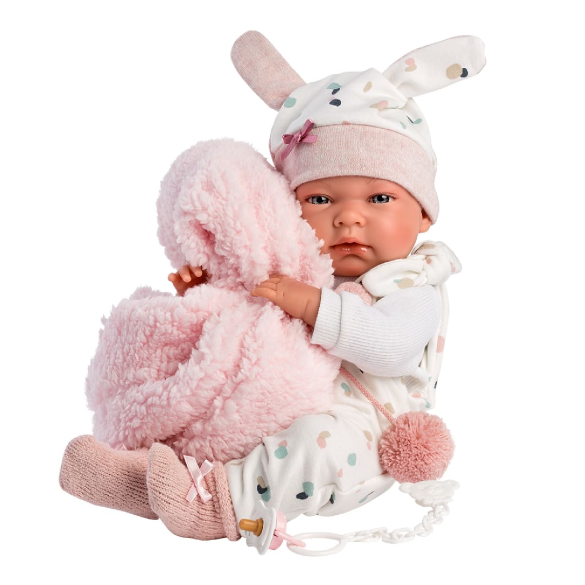 Muñeca Llorens Nica RN Mantita Rosa1