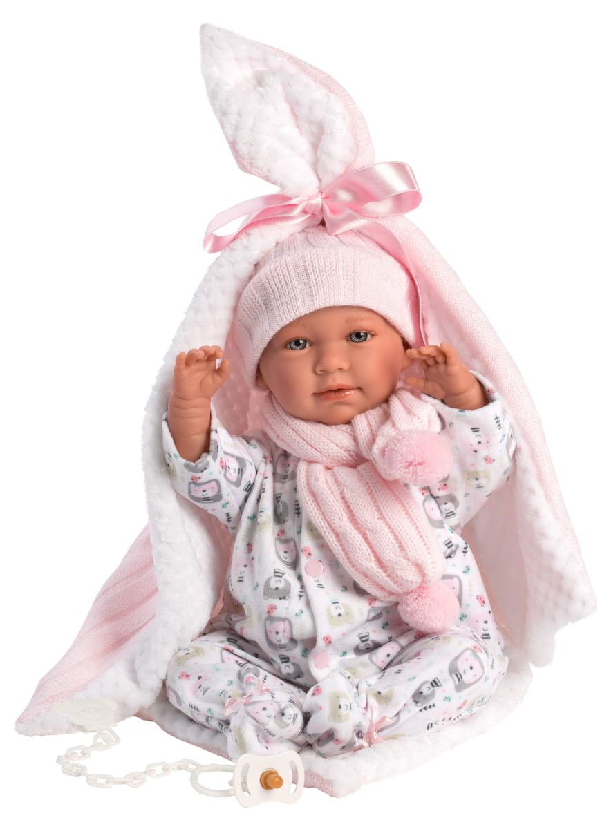 Bebé Mimi Llorona 42 cm con Pijama y Toquilla3