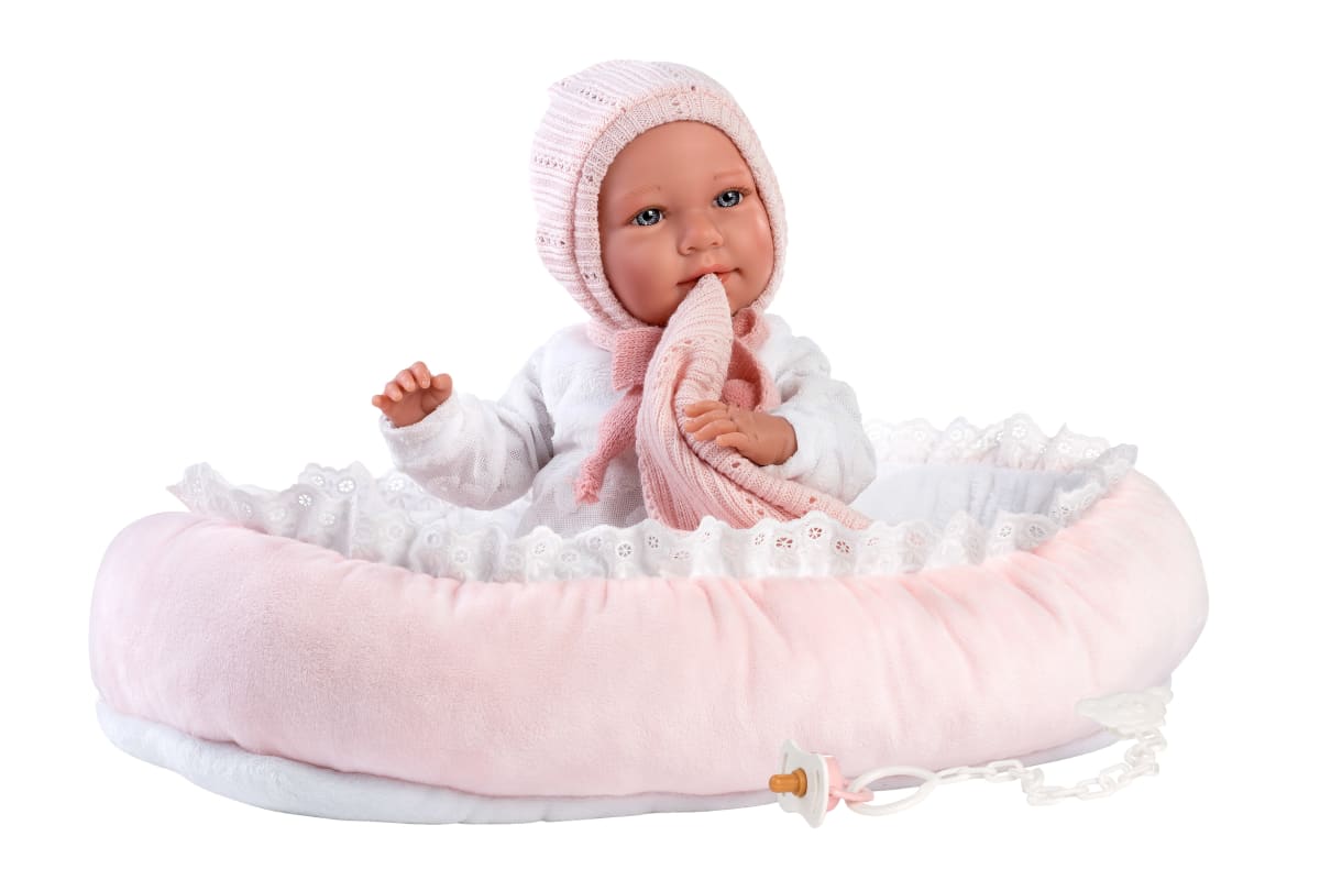 Bebé Mimi Llorona 42 cm con Cunita Rosa3