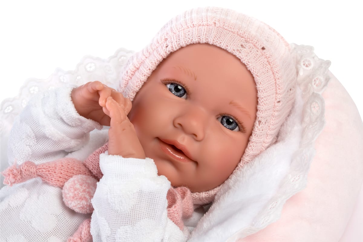 Bebé Mimi Llorona 42 cm con Cunita Rosa4