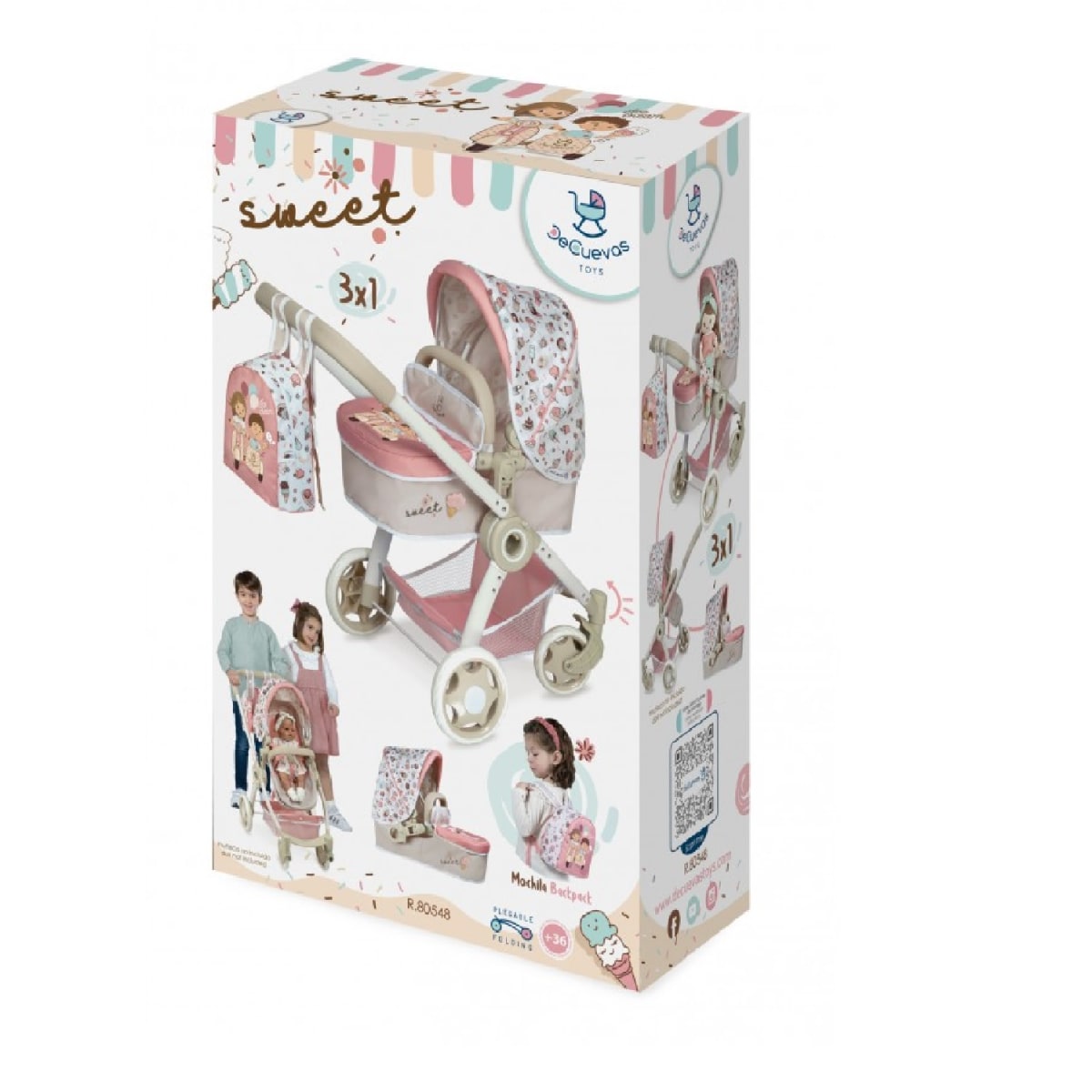Coche Para Muñecas Convertible 3 en 1 Colección Sweet4