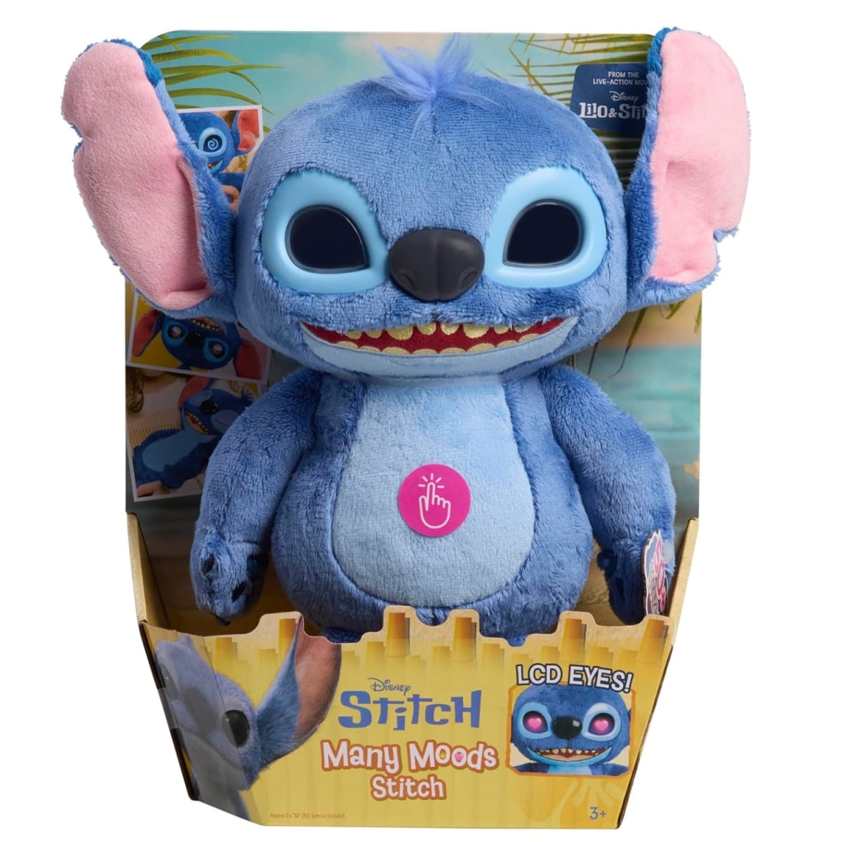 Stitch Peluche Interactivo mas de 50 Sonidos y Frases Ojos LCD1