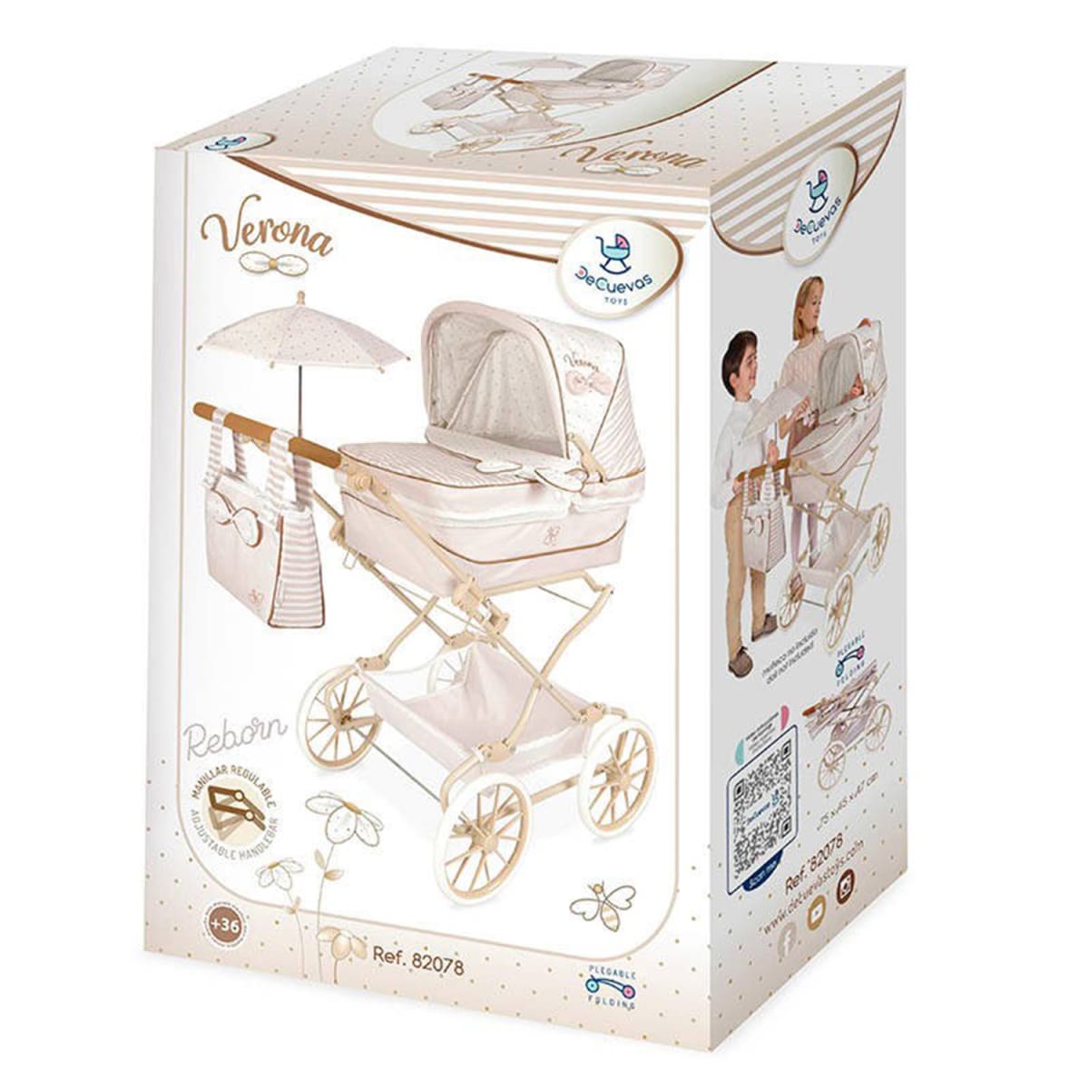 Coche de Muñecas Reborn Verona Plegable con Sombrilla2