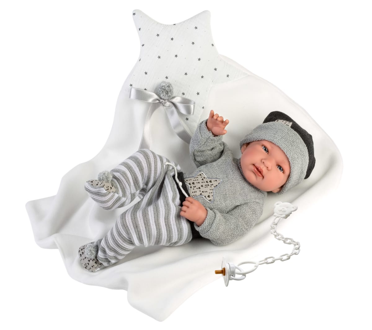 Bebé Tino 43 cm con cojín estrella4