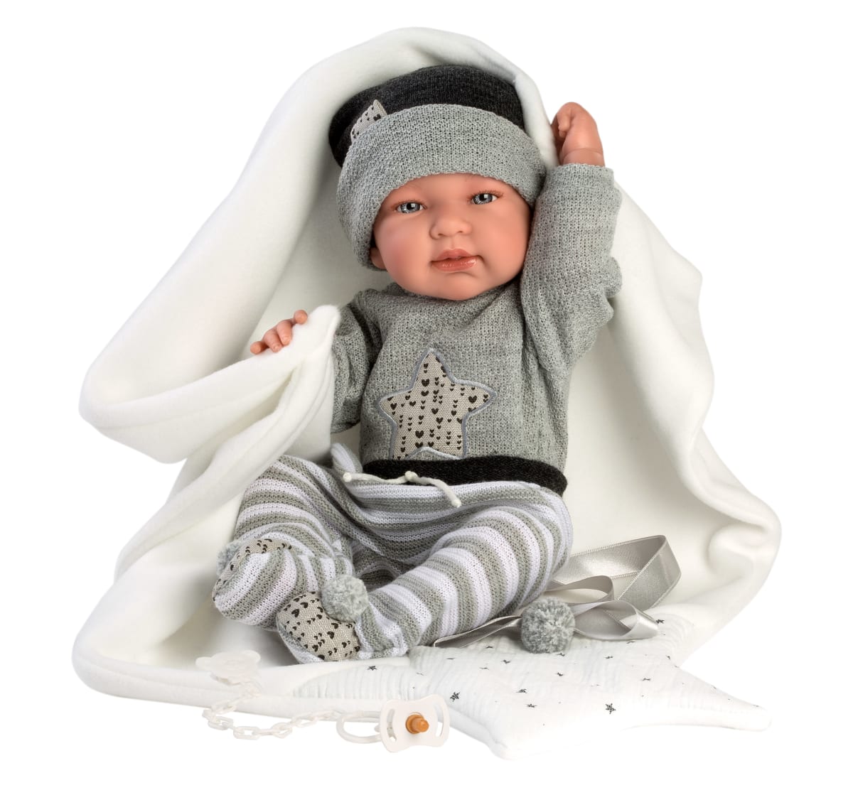 Bebé Tino 43 cm con cojín estrella3