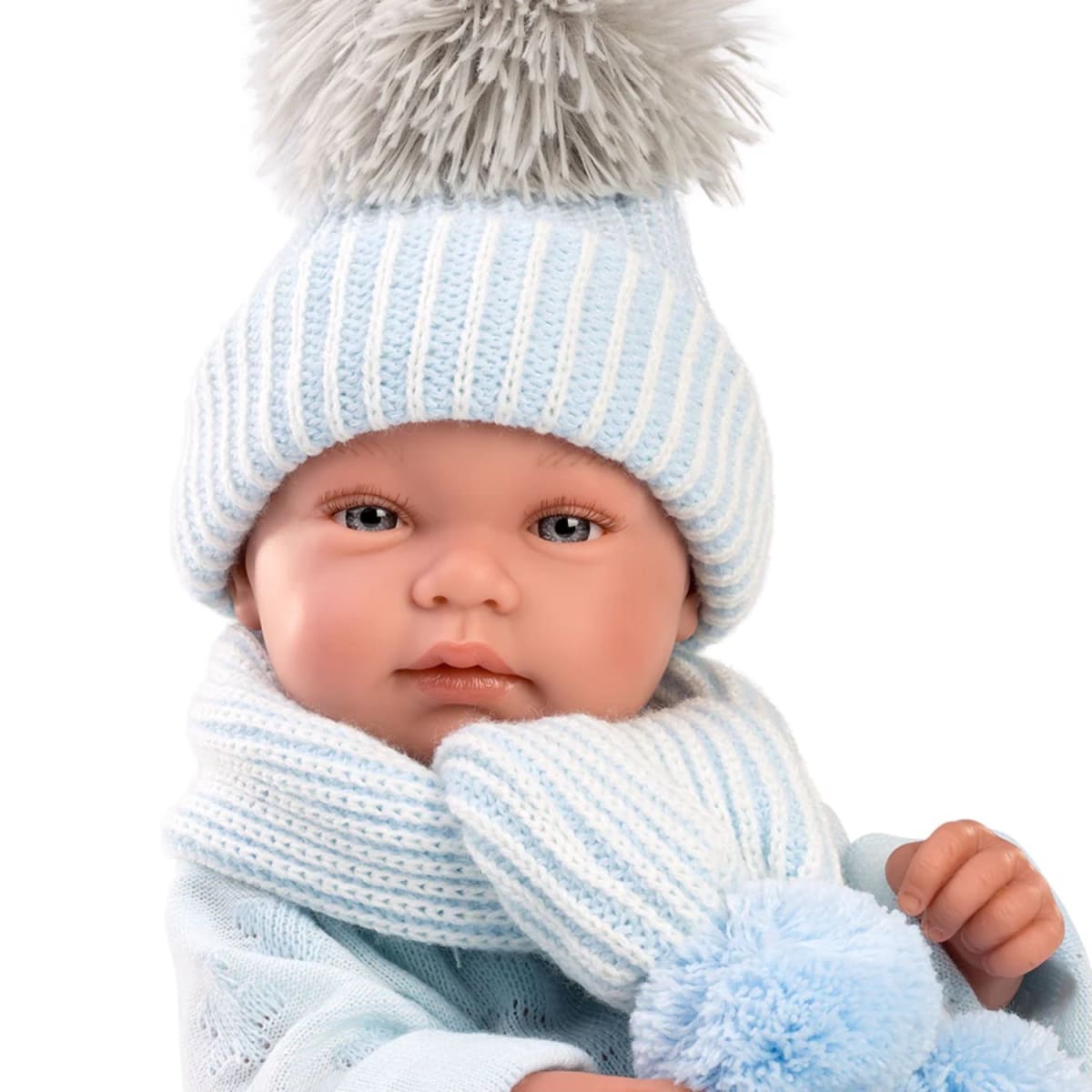 Muñeco Llorens Tino 43cm Toquilla Bambi Celeste3