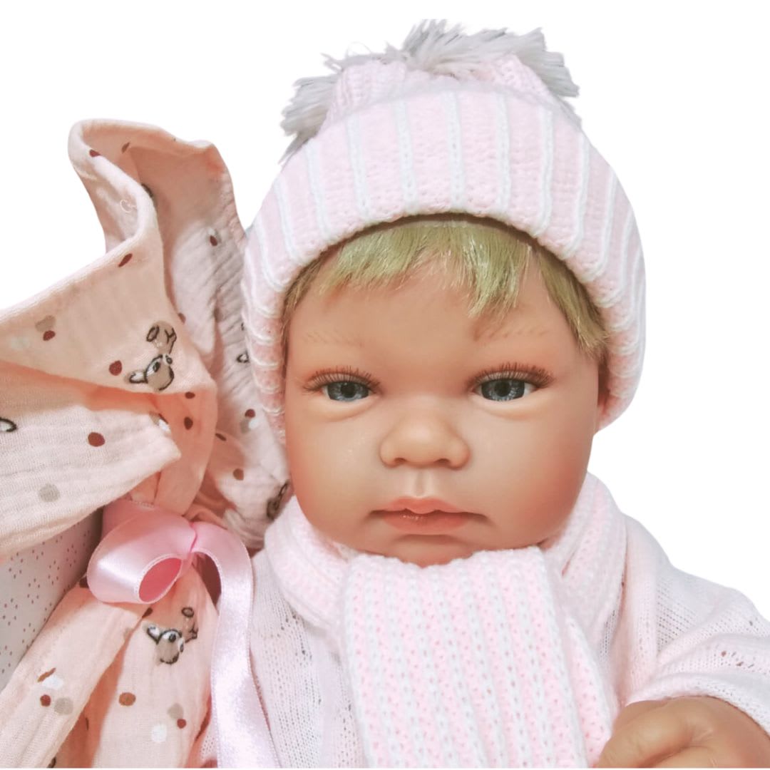 Muñeca Llorens Tina 43cm Toquilla Bambi Rosa1