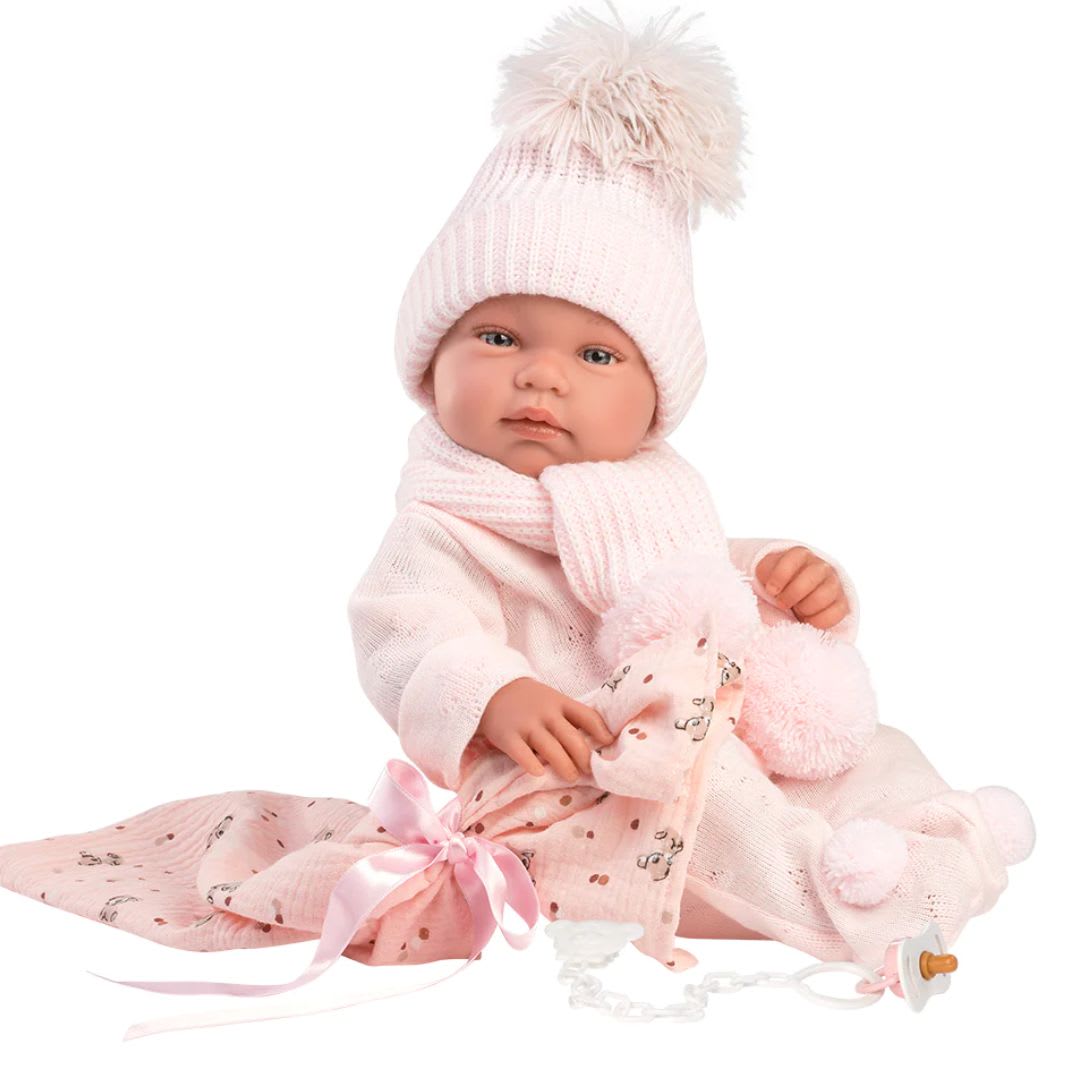 Muñeca Llorens Tina 43cm Toquilla Bambi Rosa3