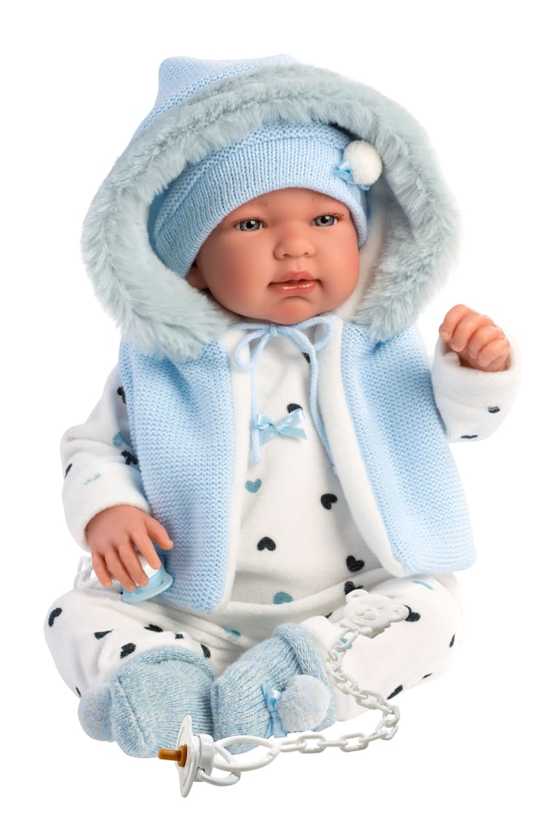 Bebé Tino 43 cm con Enterizo Azul1