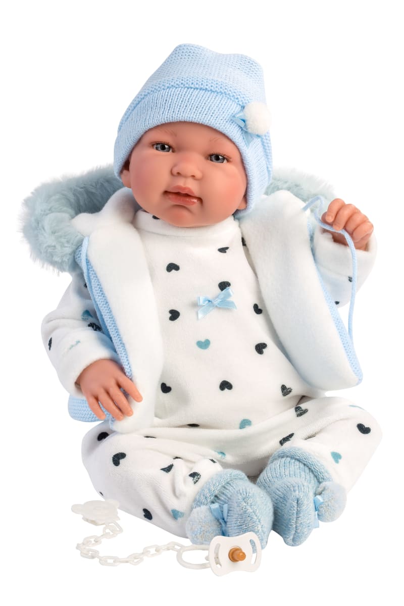 Bebé Tino 43 cm con Enterizo Azul2