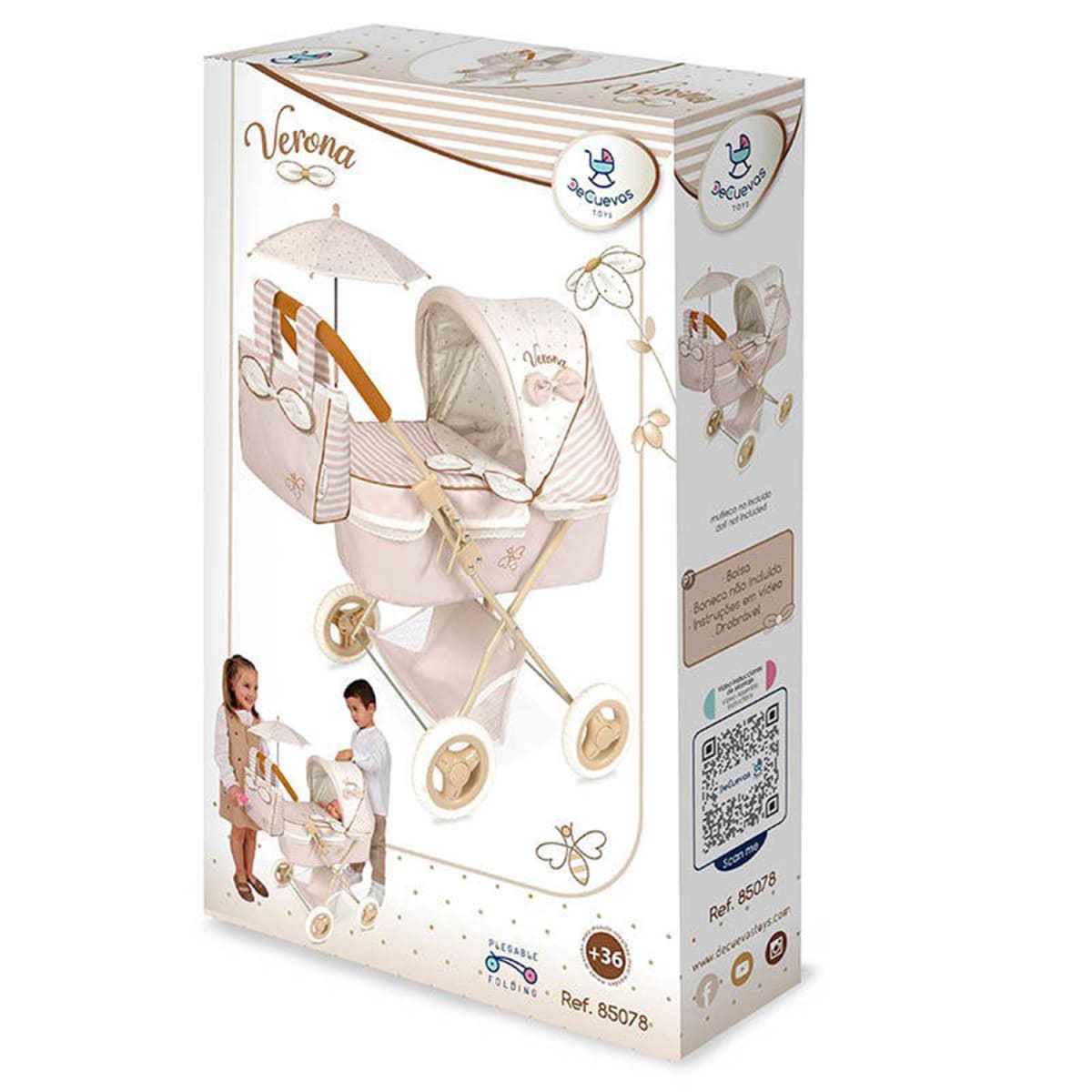 Coche de Muñecas Verona Plegable con Sombrilla 2