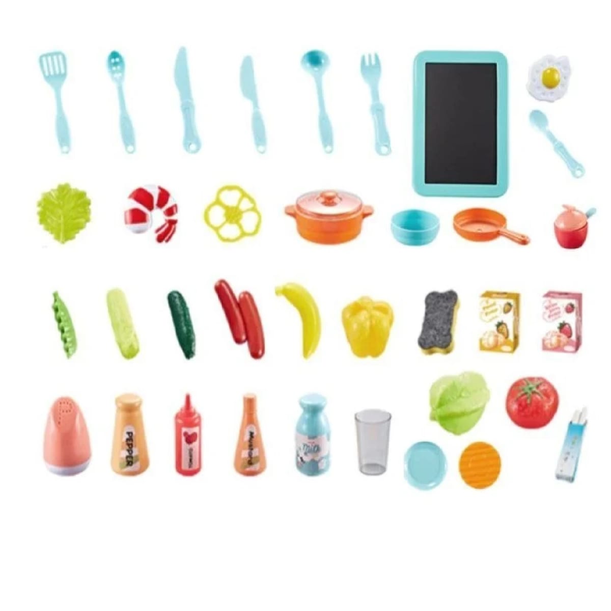 Cocina para Niños  Vapor,Luz y Agua 63cm con 42 piezas 2