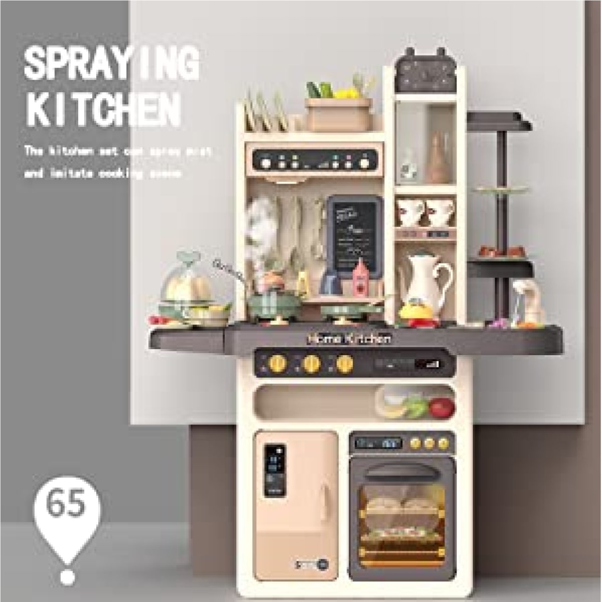 Cocina Moderna de Lujo para Niños Vapor, Luz, Agua 93.5 cm de altura4