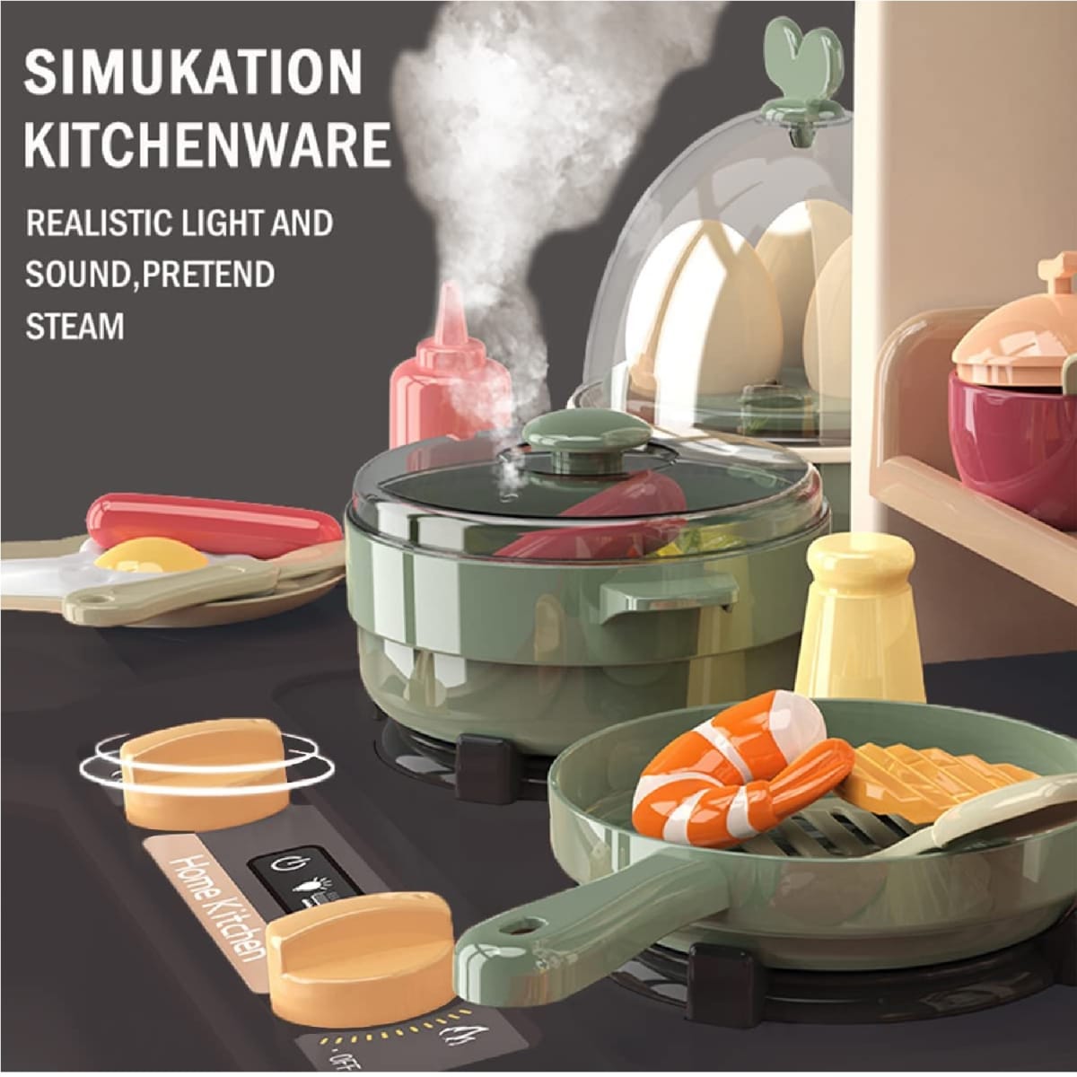 Cocina Moderna de Lujo para Niños Vapor, Luz, Agua 93.5 cm de altura1