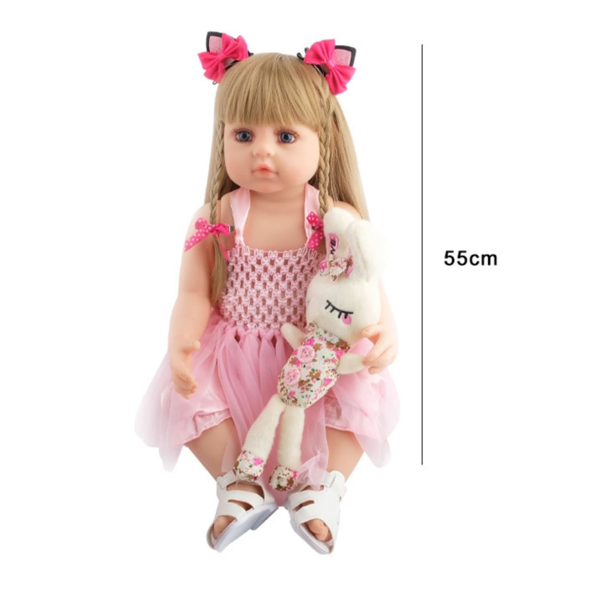 Muñeca Bebe Real Interactiva 55 cm Tipo Reborn 1Pink3