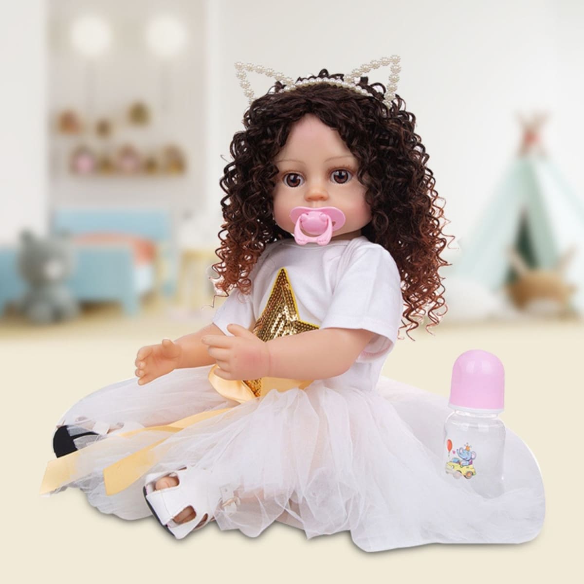 Muñeca Bebe Real Interactiva 55 cm Tipo Reborn-1Whit3