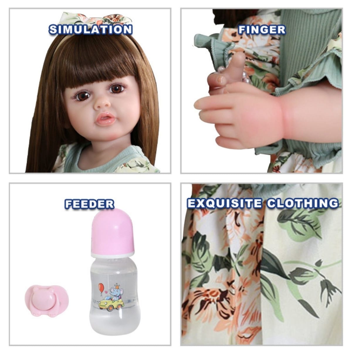 Muñeca Bebe Real Interactiva 55 cm Tipo Reborn-3Gree2