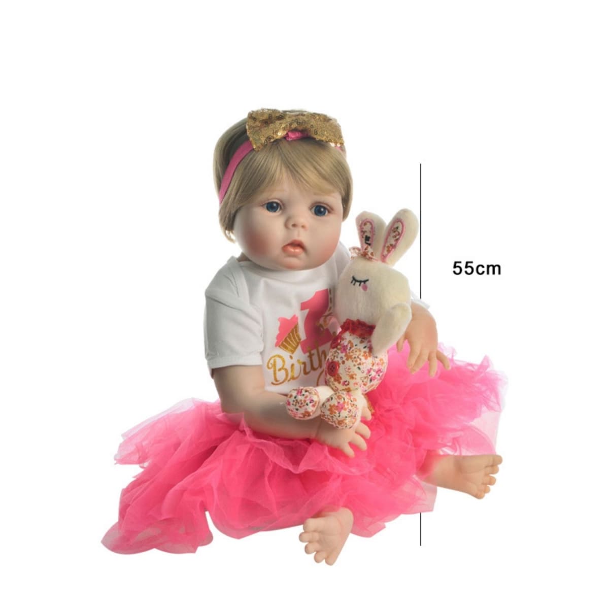 Muñeca Bebe Real Interactiva 55 cm Tipo Reborn-3Pink3