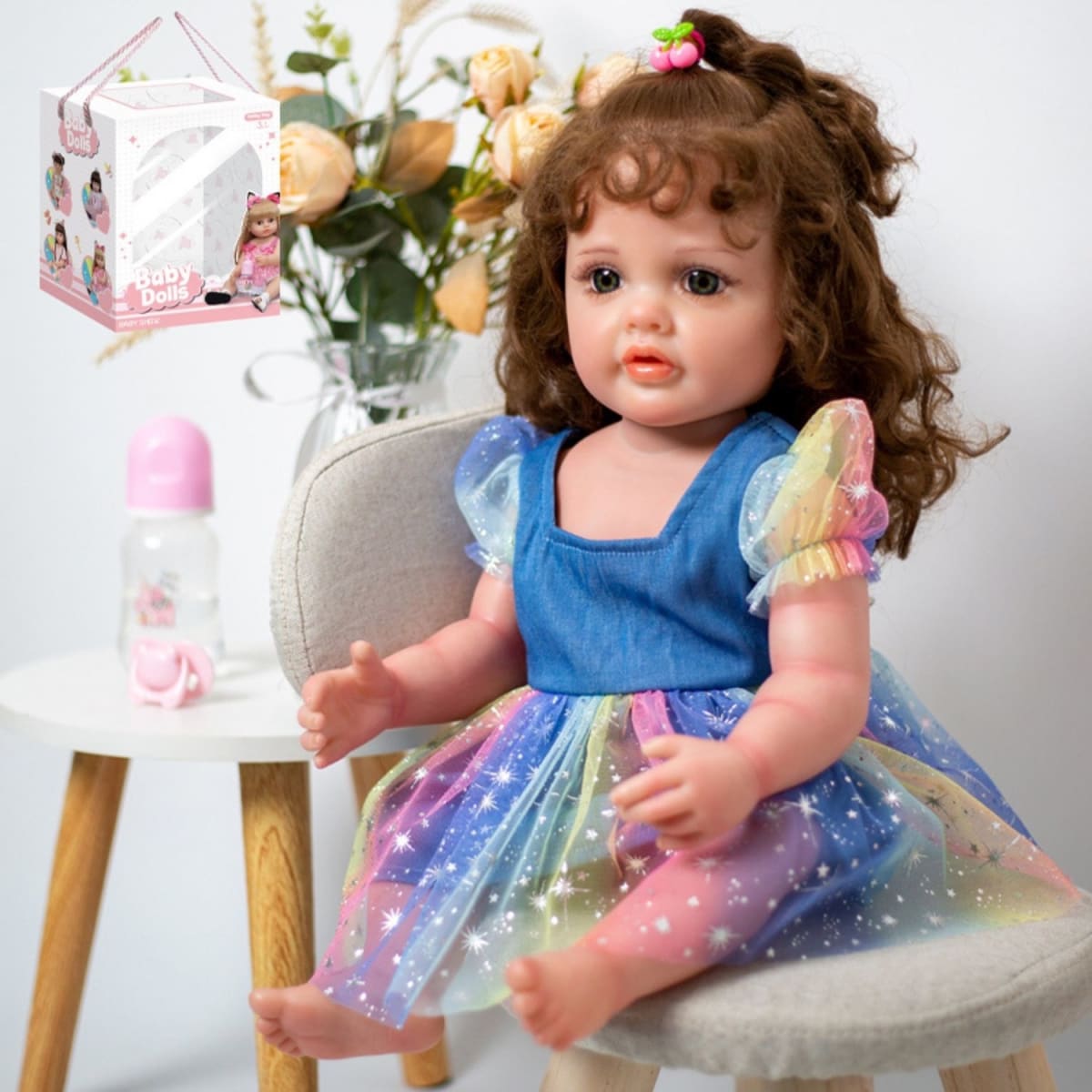 Muñeca Bebe Real Interactiva 55 cm Tipo Reborn-4Blue2