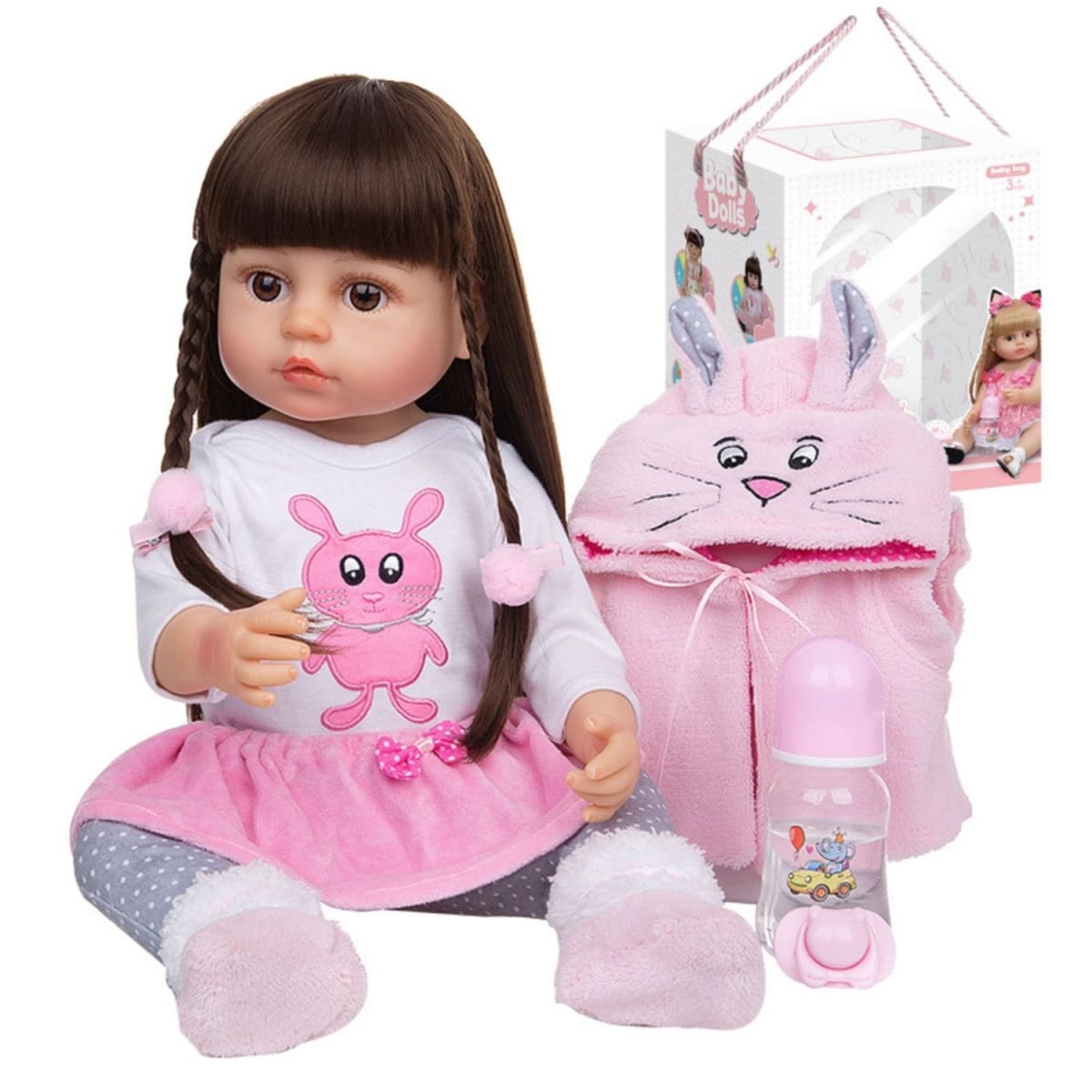 Muñeca Bebe Real Interactiva 55 cm Tipo Reborn-4Pink1