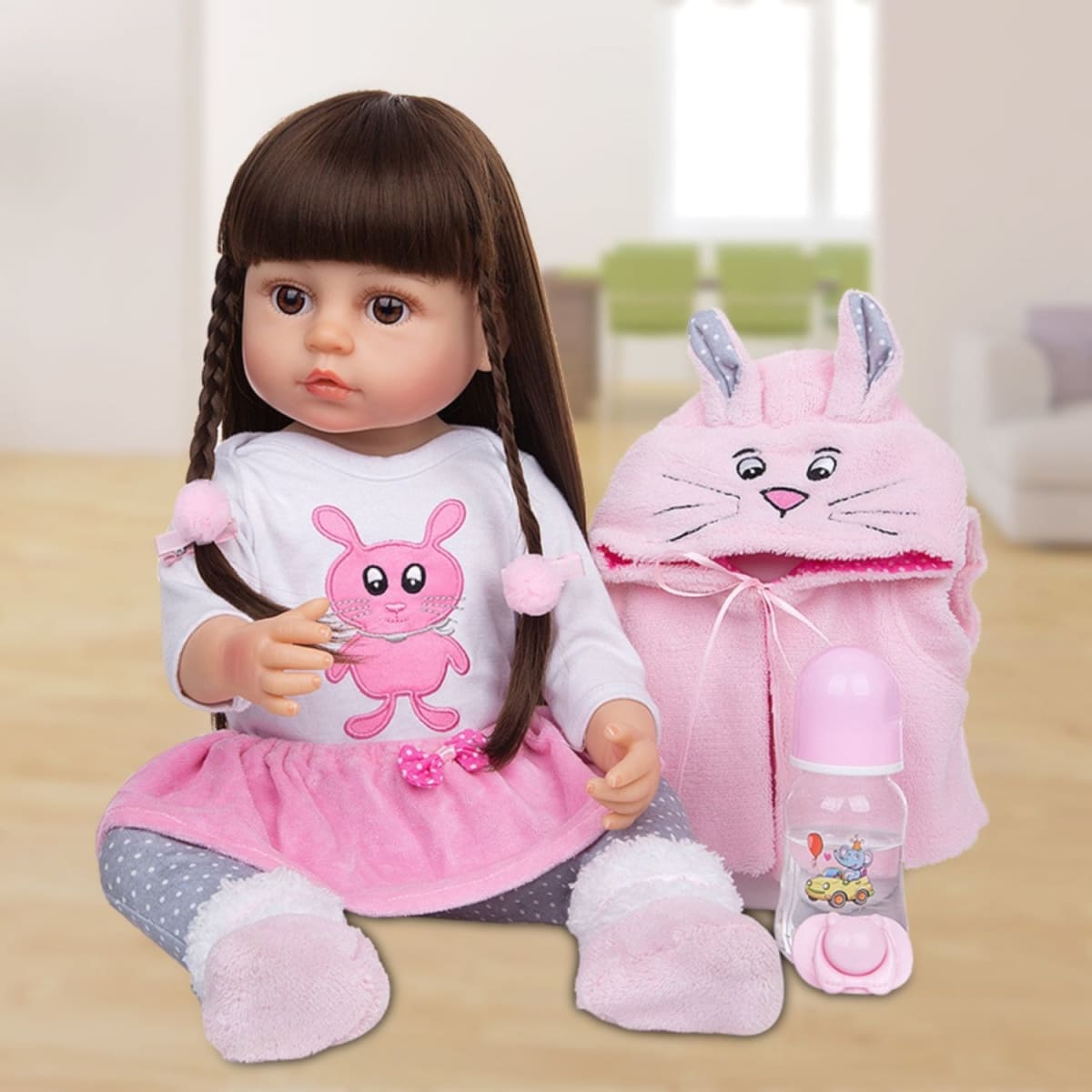 Muñeca Bebe Real Interactiva 55 cm Tipo Reborn-4Pink3
