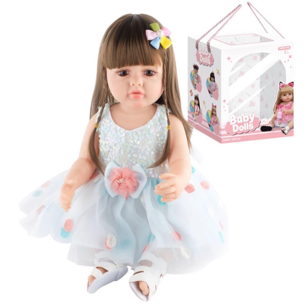 Muñeca Bebe Real Interactiva 55 cm Tipo Reborn-6Whit1