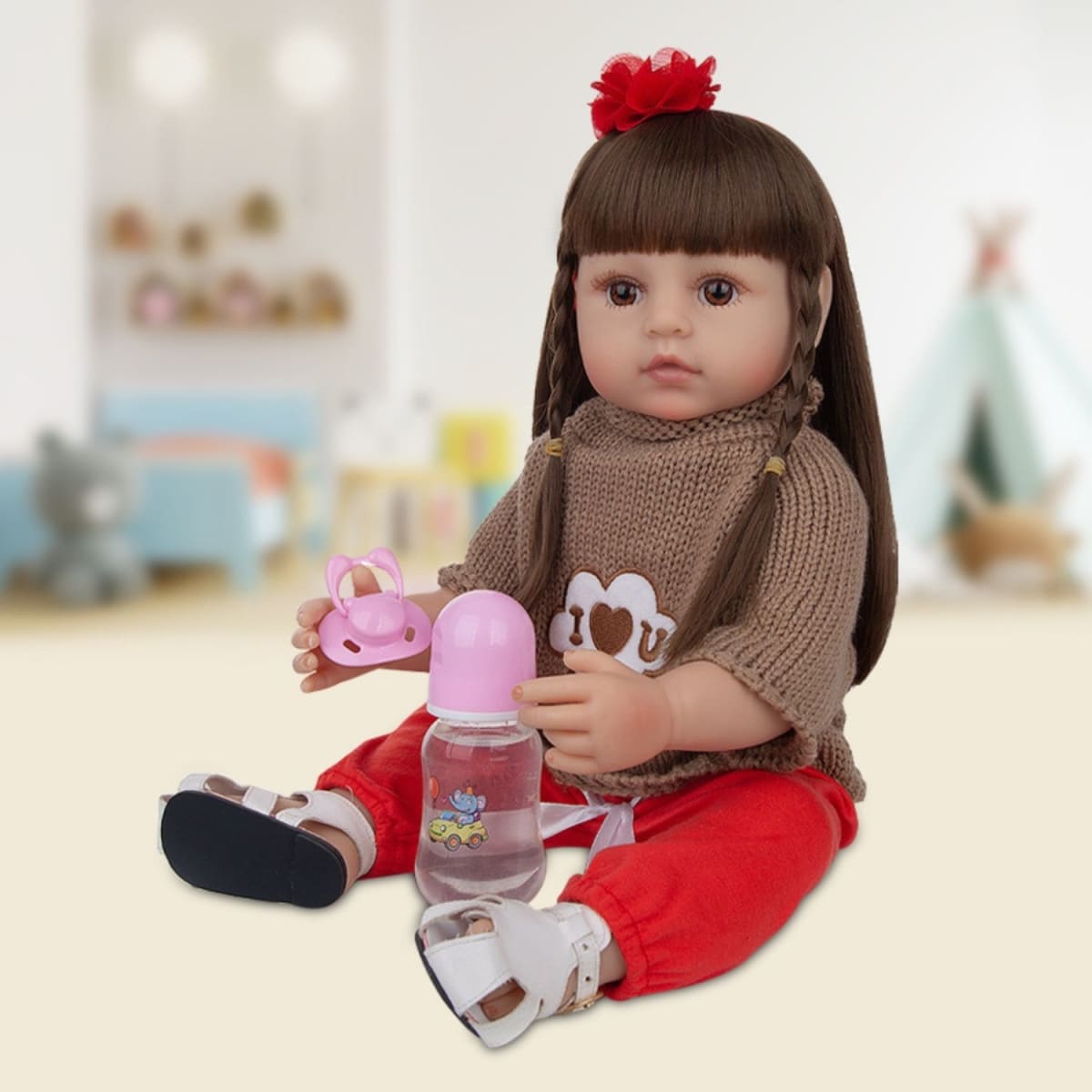 Muñeca Bebe Real Interactiva 55 cm Tipo Reborn-7Brow3