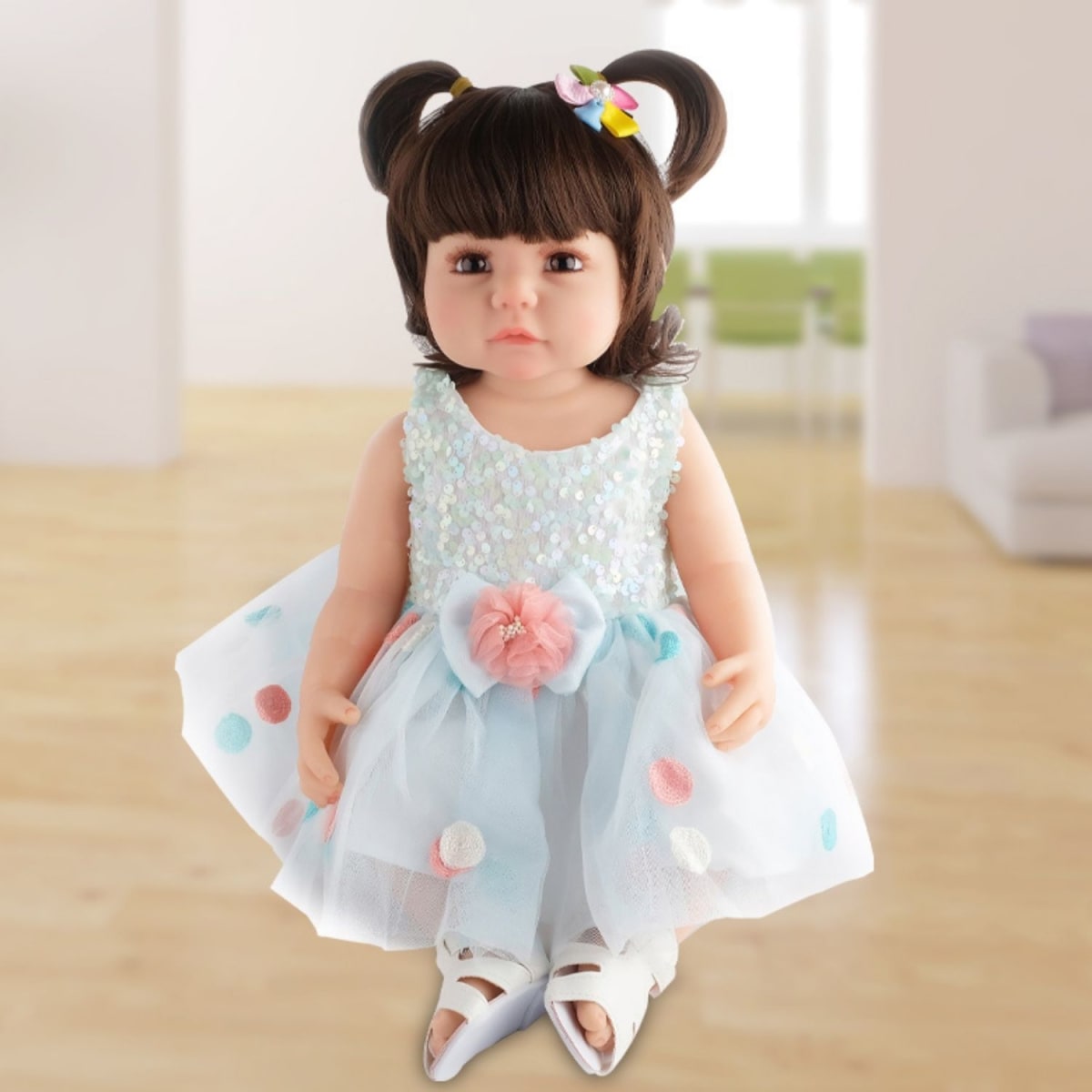Muñeca Bebe Real Interactiva 55 cm Tipo Reborn-8Whit2