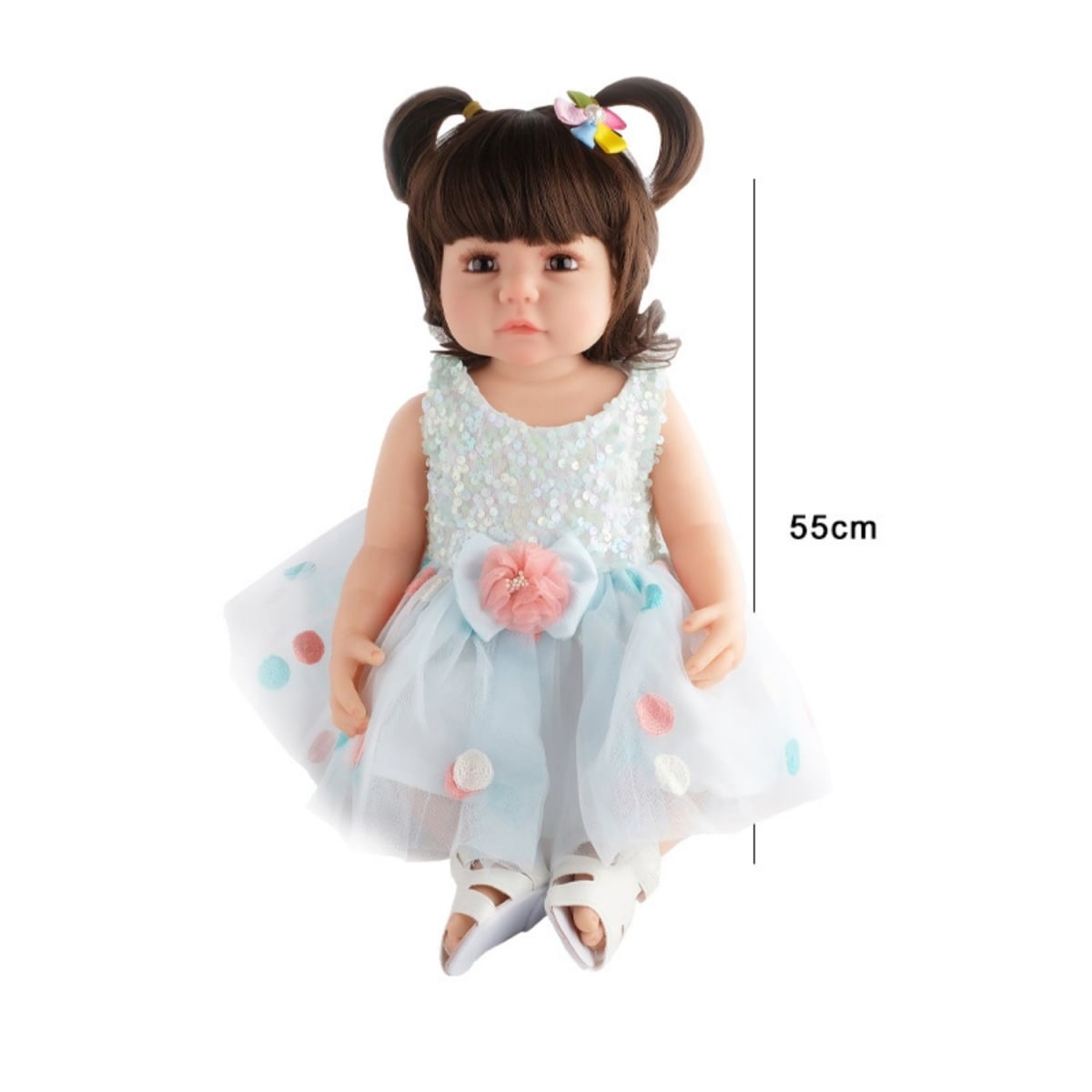 Muñeca Bebe Real Interactiva 55 cm Tipo Reborn-8Whit3