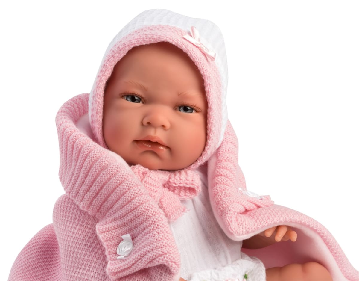 Bebé Recién Nacida Nica con Toquilla Rosa 40 cm1