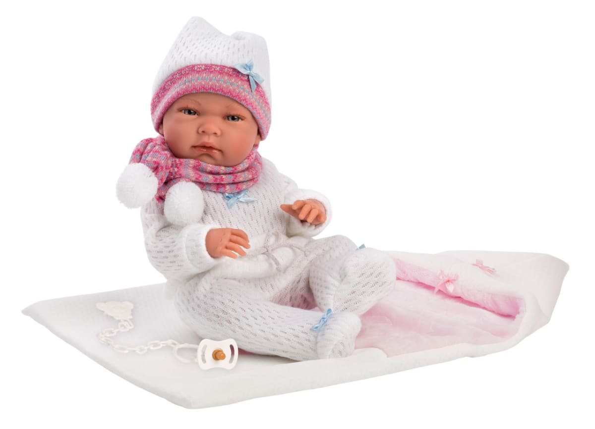 Bebé Recién Nacida Nica con Saquito Blanco 40 cm1