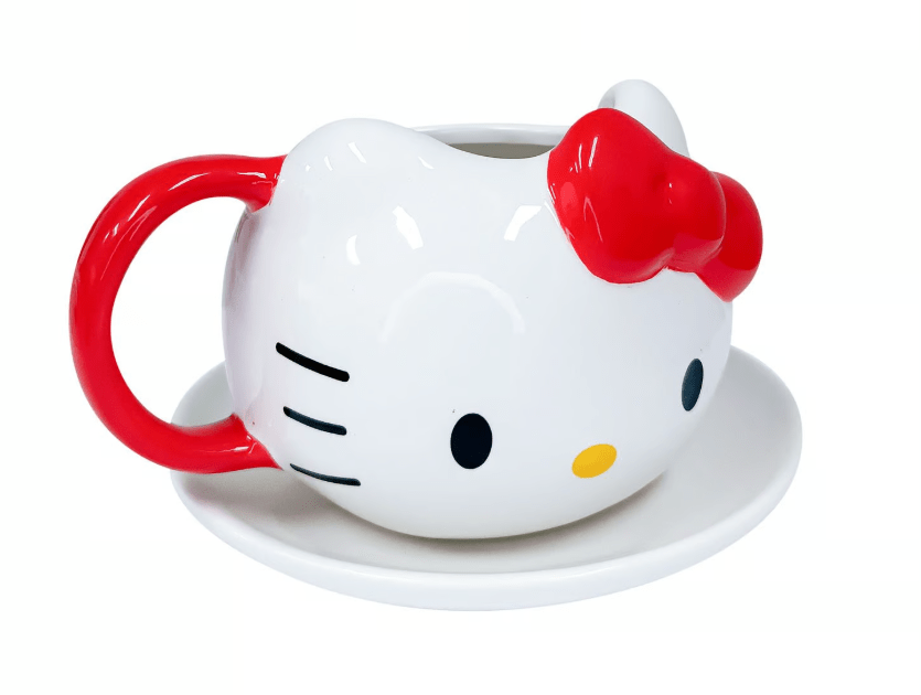 Set Taza con Plato Cerámica 3D Hello Kitty2