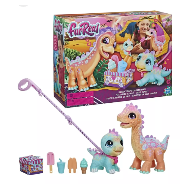 Muñeco Sally y amigo Dino Fiesta de Helados + 40 Sonidos y Reacciones2