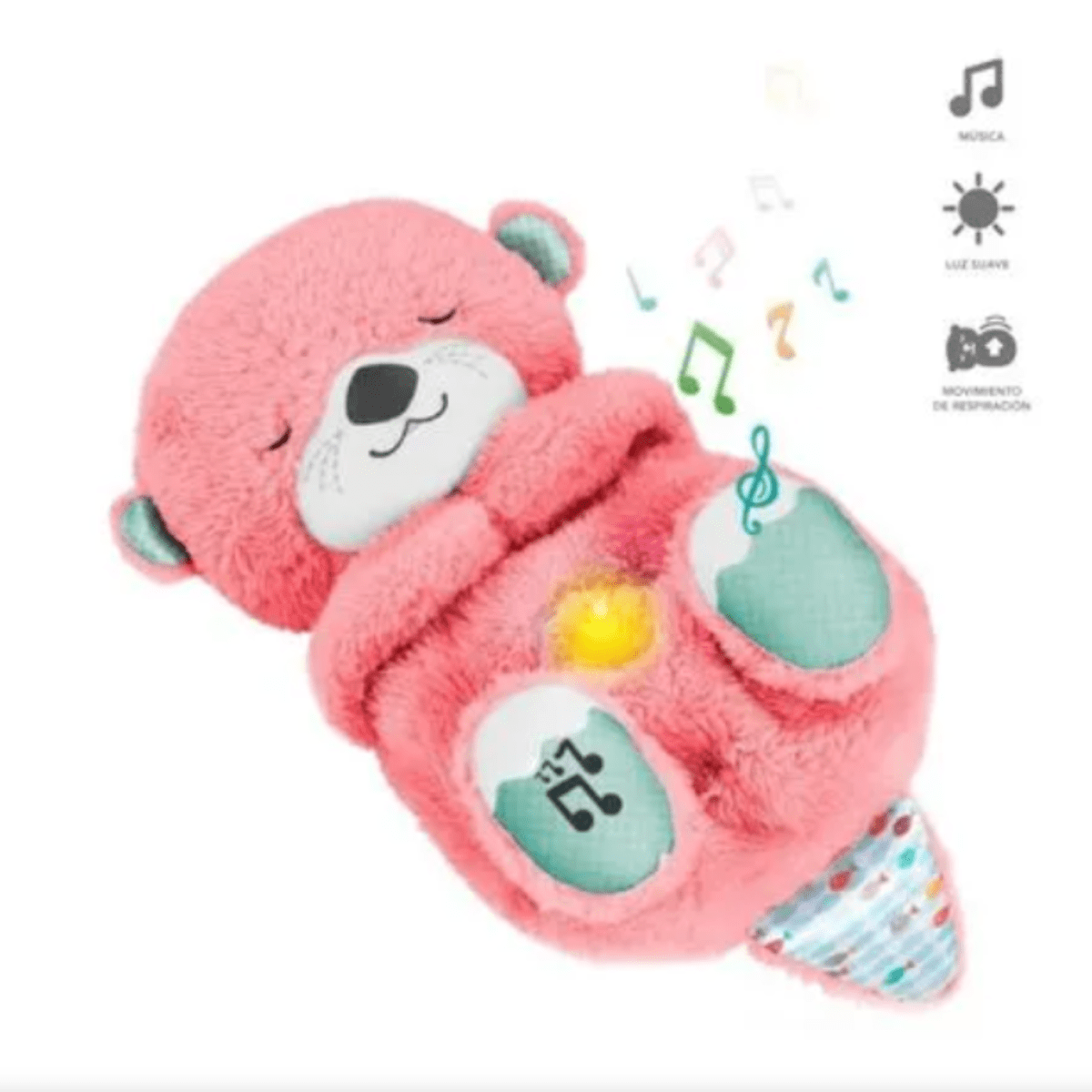 Peluche Nutria que Respira Musical Rosa2