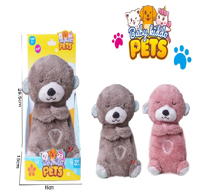 Peluche Nutria que Respira Musical Rosa4