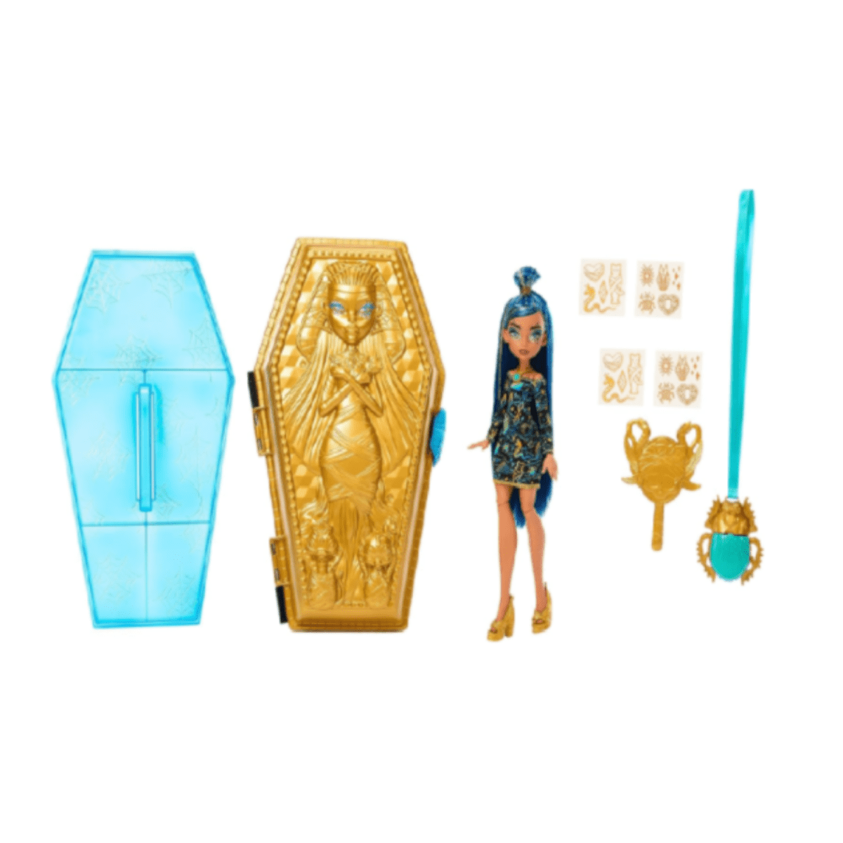 Muñeca Monster High Cleo De Nile Golden Glam Case Beauty Kit y Accesorios4