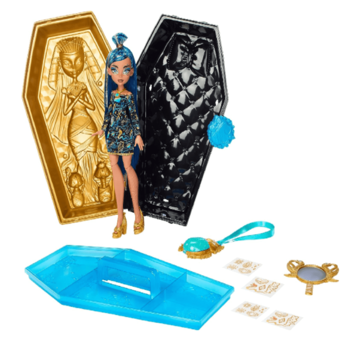Muñeca Monster High Cleo De Nile Golden Glam Case Beauty Kit y Accesorios5