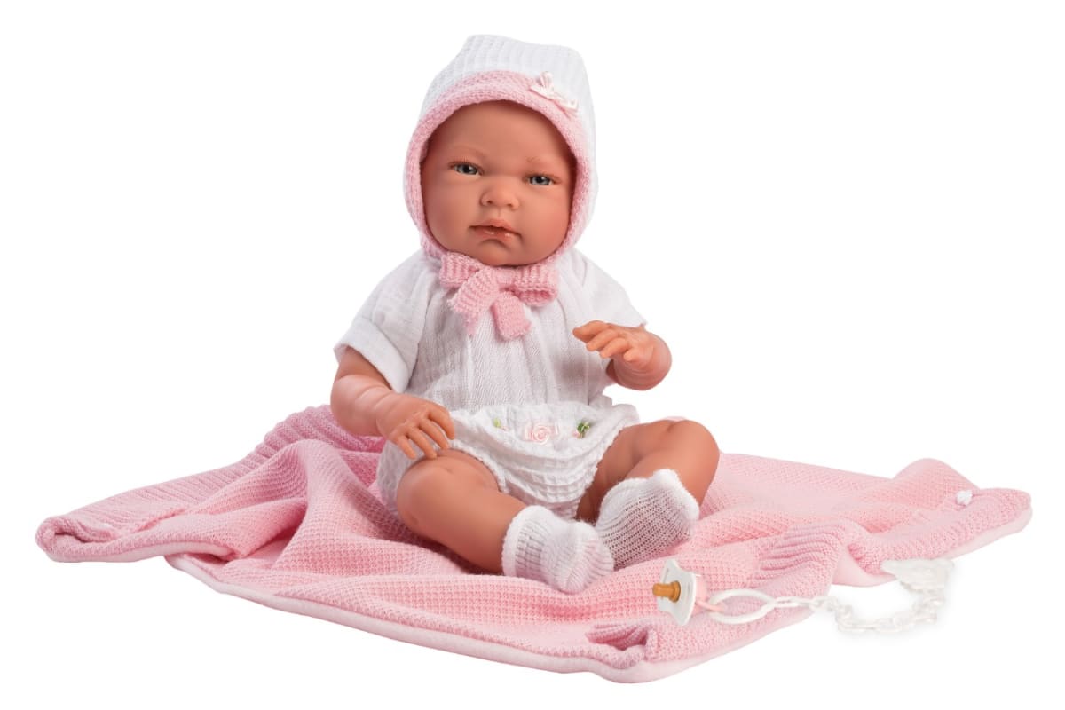 Bebé Recién Nacida Nica con Toquilla Rosa 40 cm2