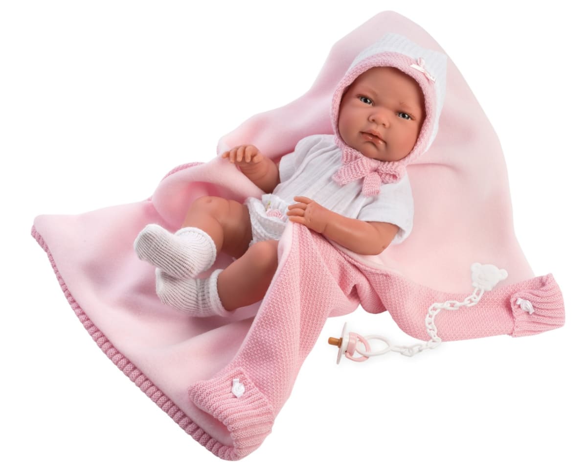 Bebé Recién Nacida Nica con Toquilla Rosa 40 cm3