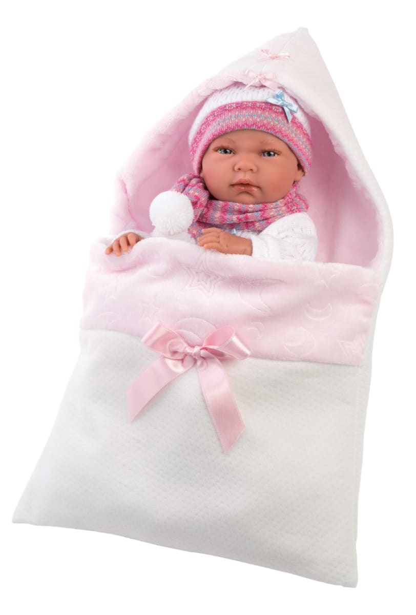 Bebé Recién Nacida Nica con Saquito Blanco 40 cm2