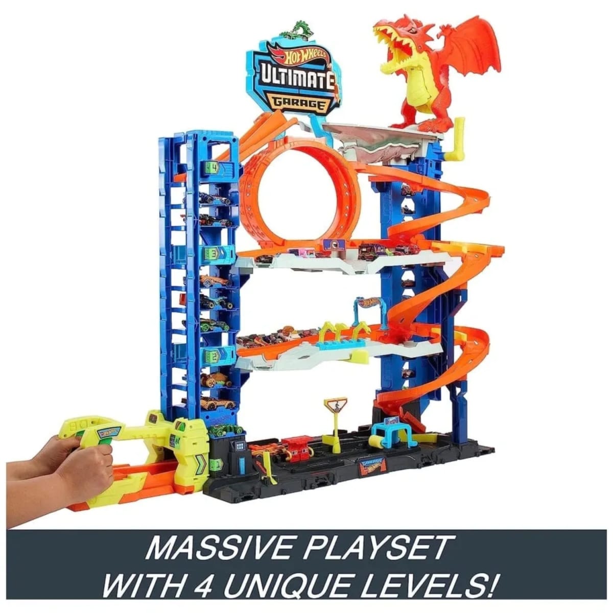 Pista Hot Wheels Ultimate Garage Con Dragón y Looping4