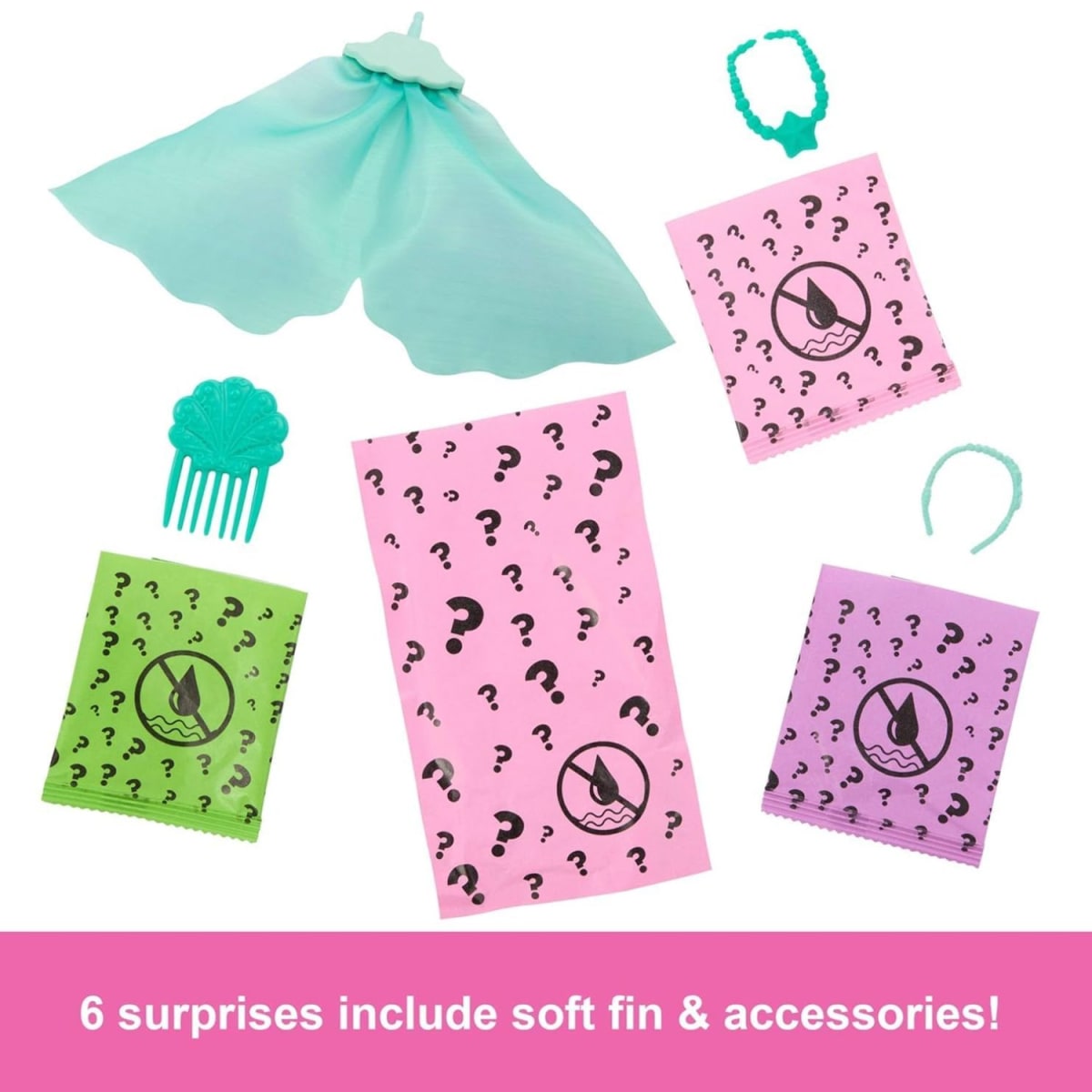 Muñeca Barbie Color Reveal Surprises  Serie Sirena3