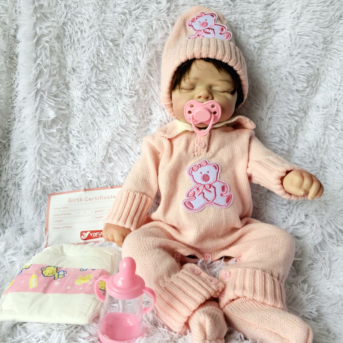 Bebe Reborn Ojos Cerrados Lea Vinilo Siliconado 48 cm3