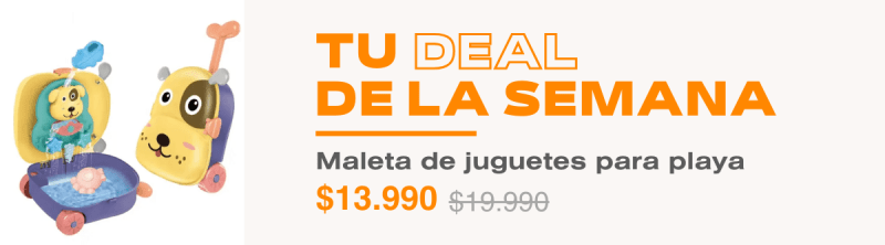 maleta de juguetes perrito para playa con moldes y pala