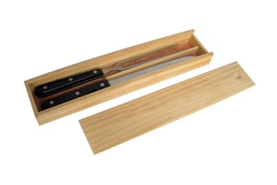 Set chuchillos para asados 2 piezas en caja madera1