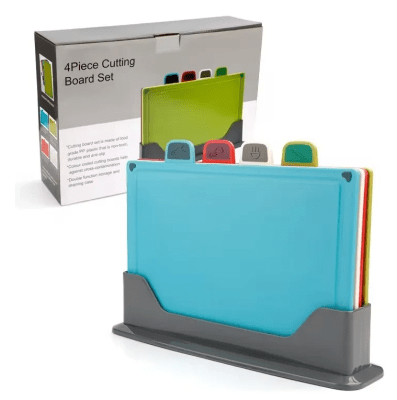 Set 4 tablas de cortar con estante