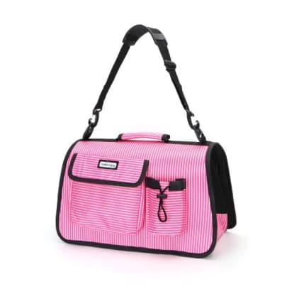 Bolsa de mascota con rayas Rosa1
