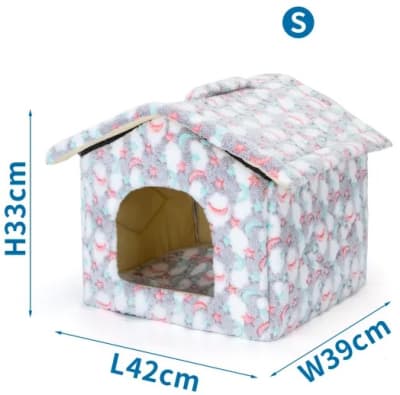 Casa de mascota de felpa con estampado de estrellas small1